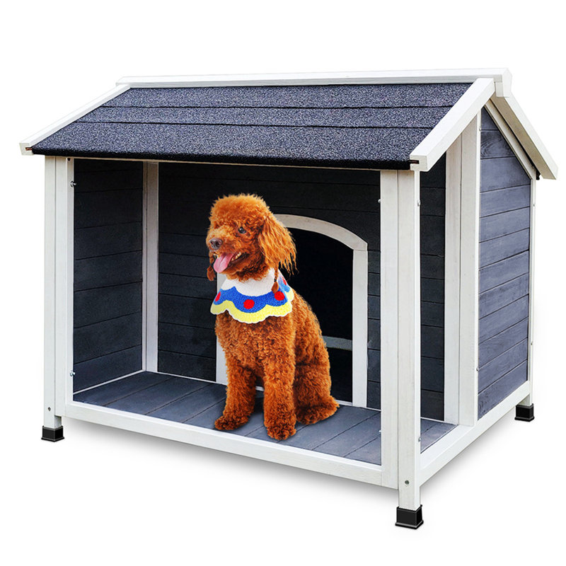 Tucker Murphy Pet Darious Outdoor Wooden Dog House Waterproof Dog Cage for Medium Dogs Wayfair Canada